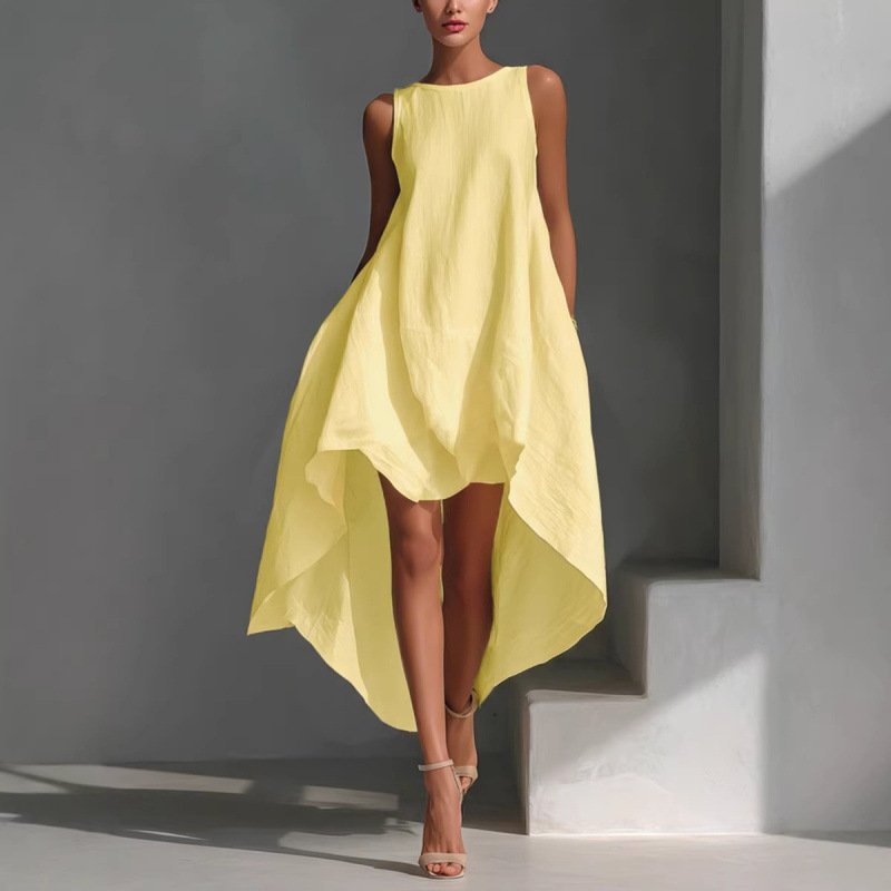 Sleeveless High-Low Asymmetrical Maxi Dress