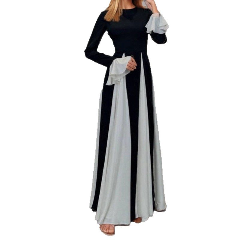 Women's Color-Block Sleeveless A-Line Maxi Dress with Cinched Waist