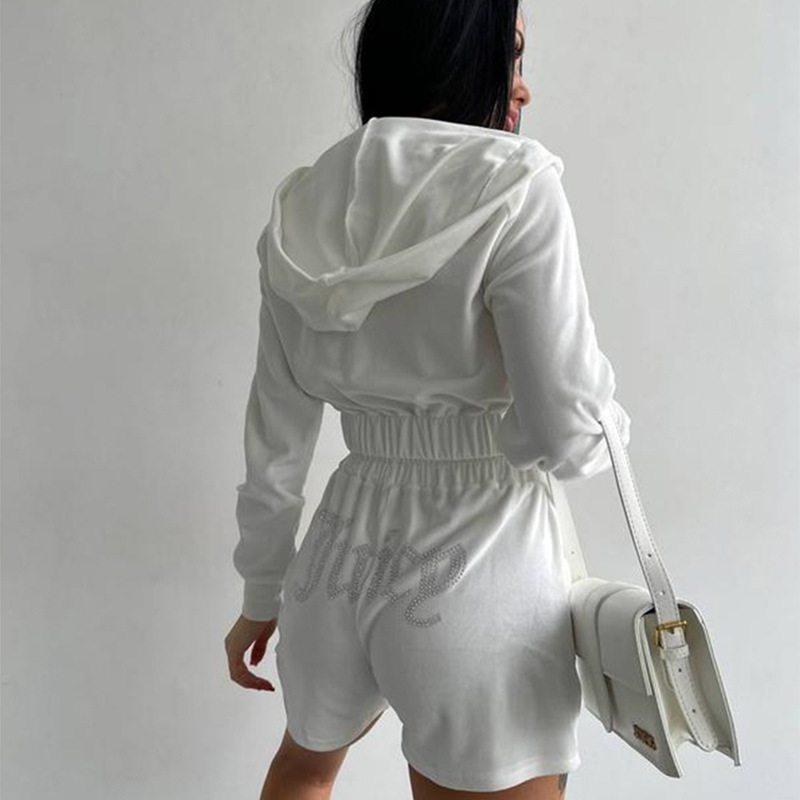Women's Floral Print Long Sleeve Zip Cardigan Top and Casual Shorts Set