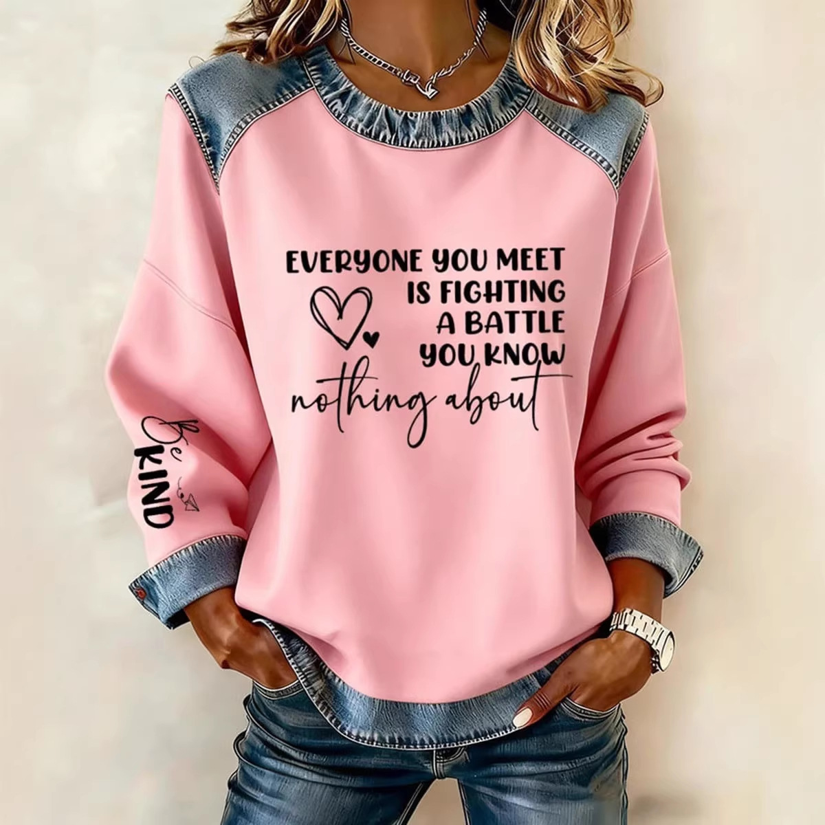 3D Faux Cow Print Crewneck Loose Women's Sweatshirt