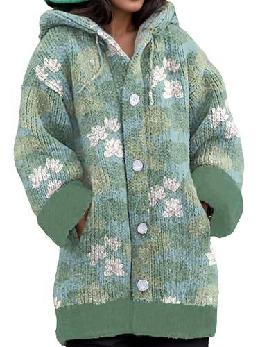 Women's Floral Print Button-Down Cardigan Sweater