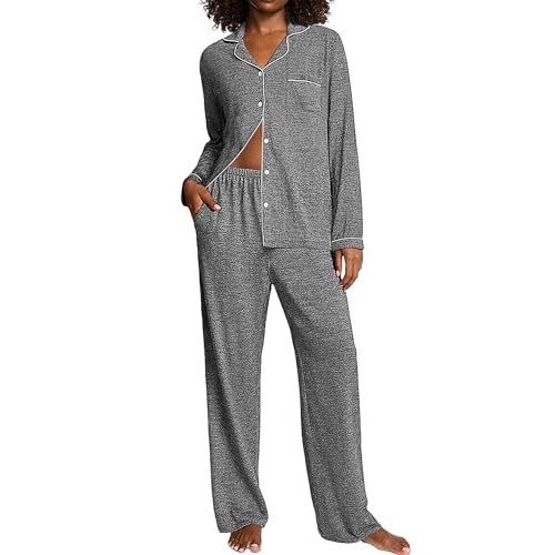 Women's Cuban Collar Printed Long Sleeve Shirt Set Casual Minimalist