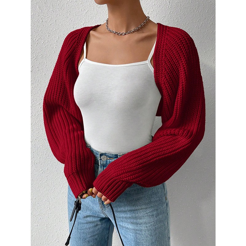 Ribbed Knit Open-Front Cardigan Sweater for Women