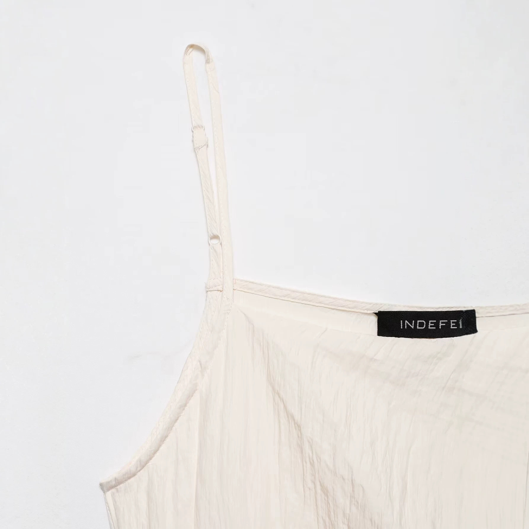 Women's Lace Trim Pleated Cami Dress Sleeveless V-Neck Long