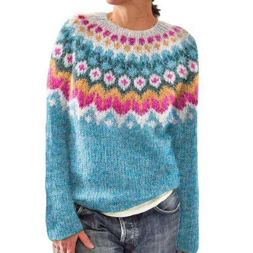 Women's Striped Paw Print Tribal Graphic Crewneck Sweatshirt