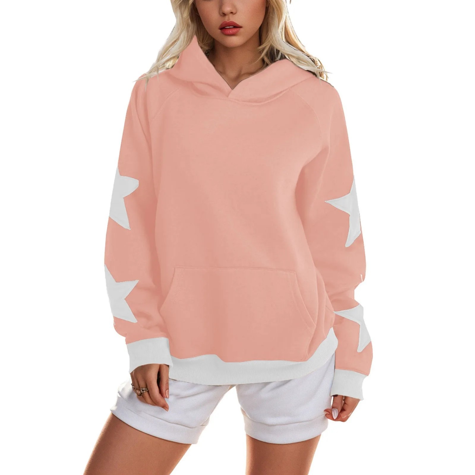 Women's Star Print Hooded Sweatshirt