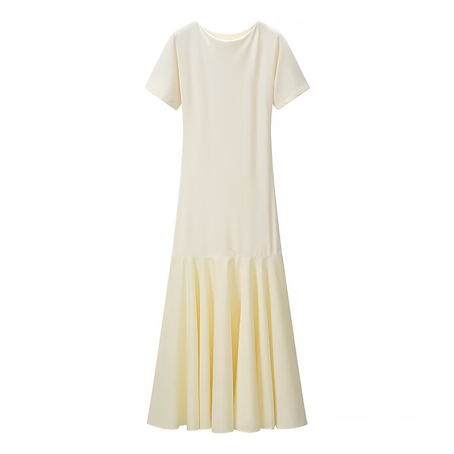Elegant Waist-Cinched Short-Sleeve Dress