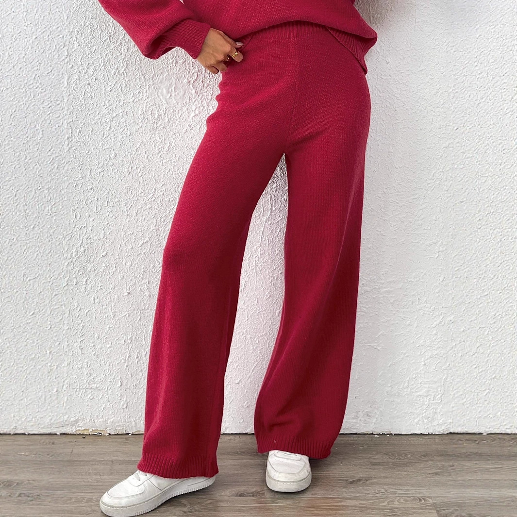 Women's High-Waist Straight Wide-Leg Pants