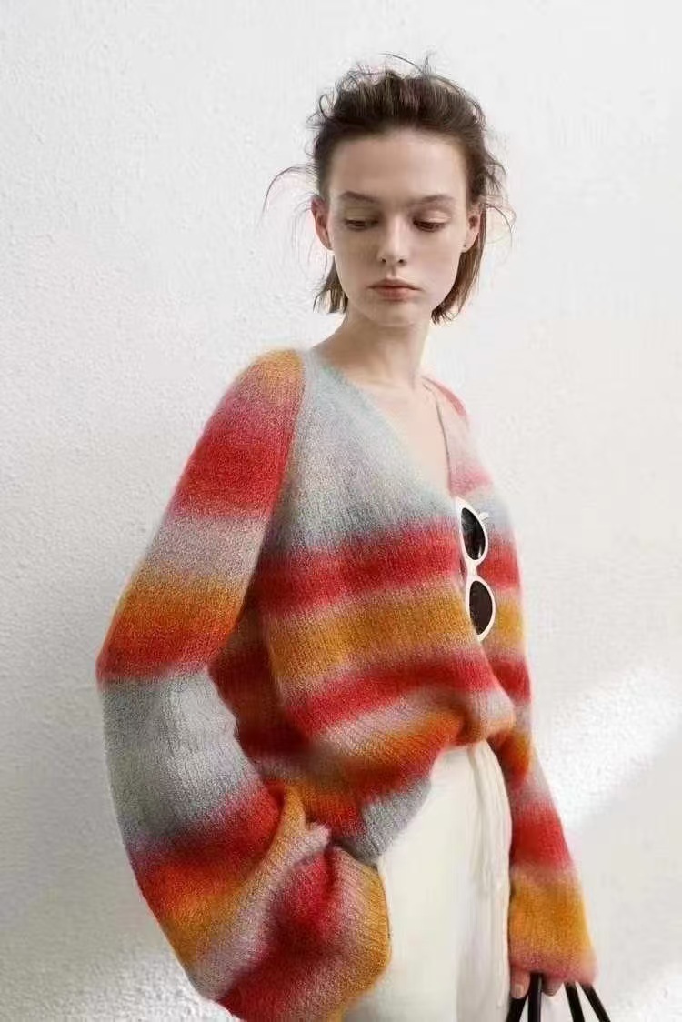 Trendy Color-Block Lazy Style Women's Sweater