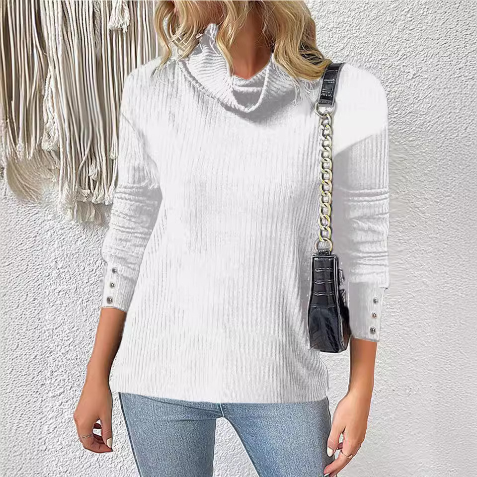 Women's High Neck Knit Sweater Pullover