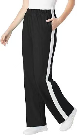 Leopard Print Patchwork Wide-Leg Casual Pants