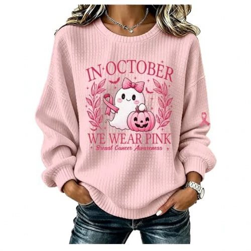 Women's Pumpkin Ribbon Halloween Print Casual Sweatshirt