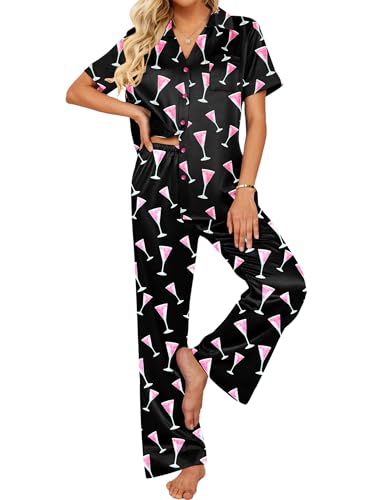 Women's Cuban Collar Bright Print Button Set