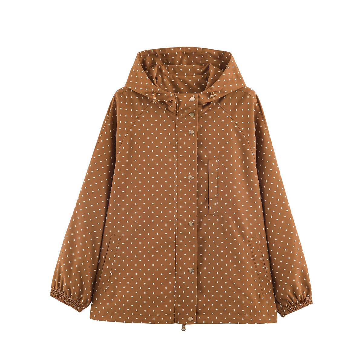 Polka Dot Hooded Trench Coat