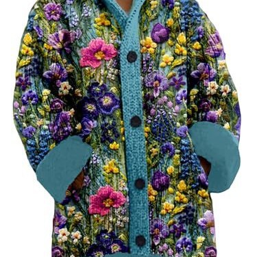 Women's Floral Print Button-Down Cardigan Sweater