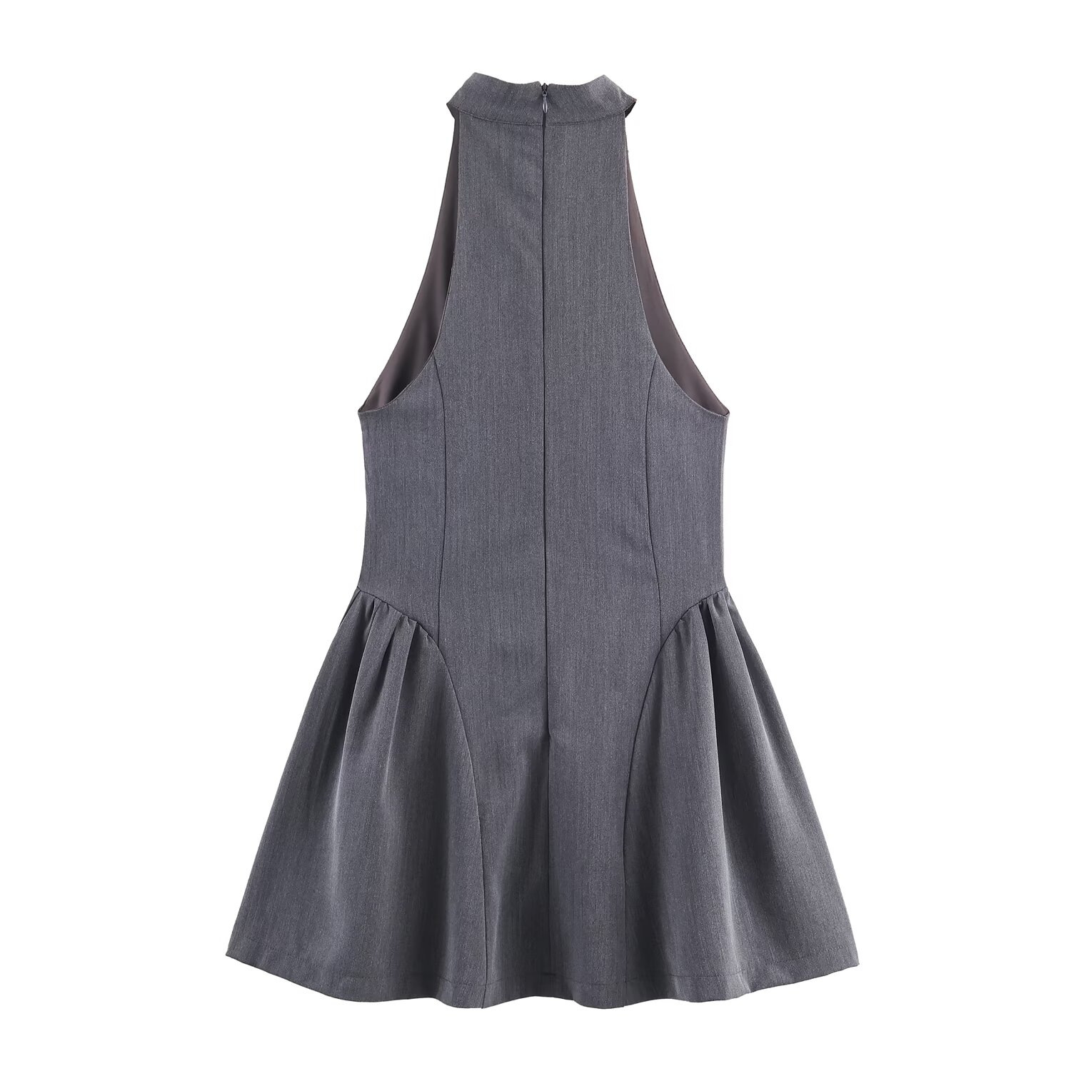 Women's Halter Neck A-Line Dress Solid Color Short Sleeveless