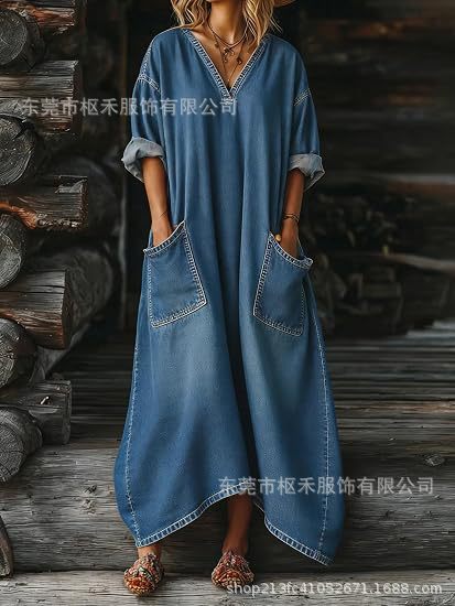 Women's Gradient Wash Print Long Sleeve A-Line Midi Dress