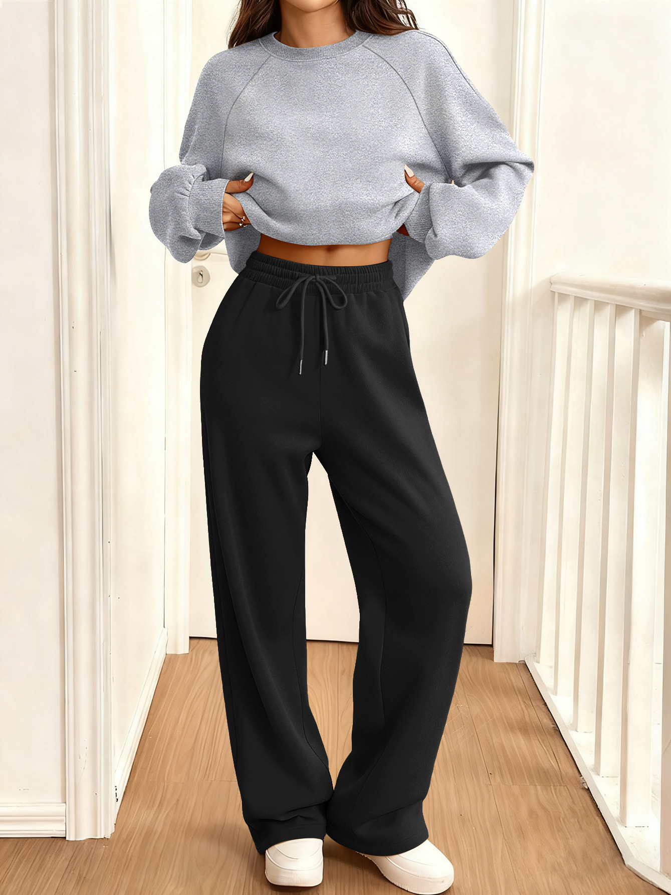 Women's Long Sleeve Casual Sweatsuit Set Colorblock Pullover