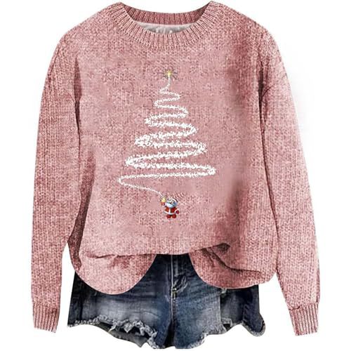 Women's Christmas Tree Light Print Crewneck Sweatshirt