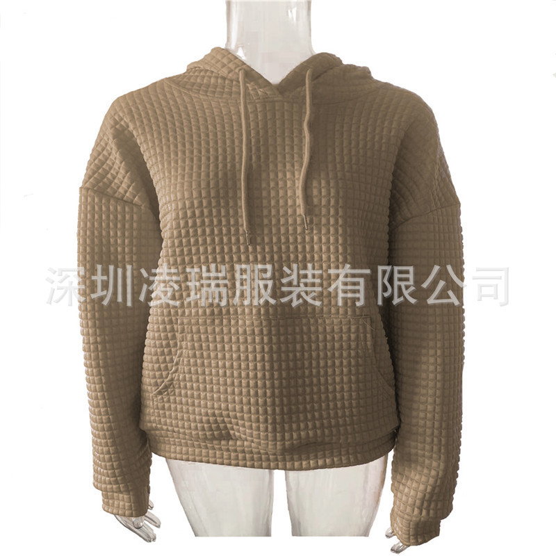 Oversized Pullover Hoodie Women Drawstring Drop Shoulder Kangaroo Pocket