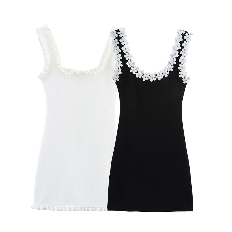 Minimalist Color-Block Slim-Fit Sleeveless Dress