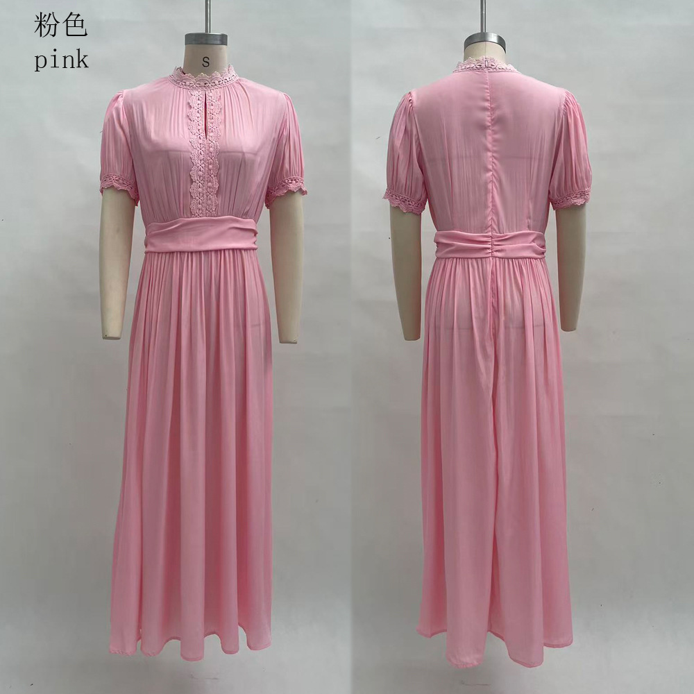 V-Neck Waist-Cinched Ruffle Flowy Midi Dress