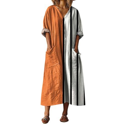 Women's V-Neck Boho A-Line Midi Dress