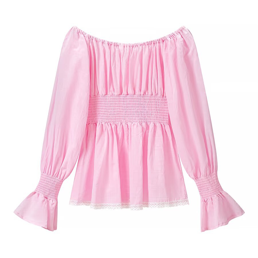 Women's Off-Shoulder Bell-Sleeve Top and Shorts Set