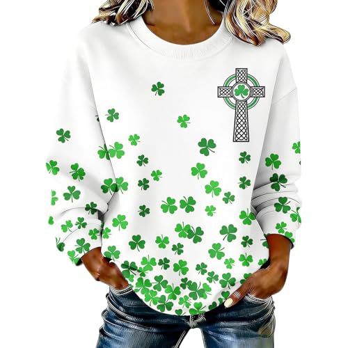 Women's Clover Print Casual Hoodie