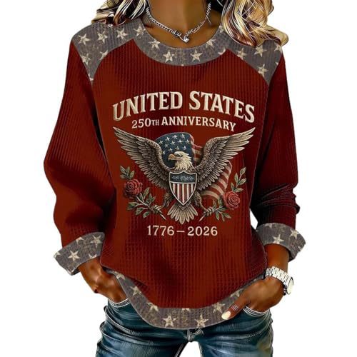 Women's USA Flag Star Print Sweatshirt