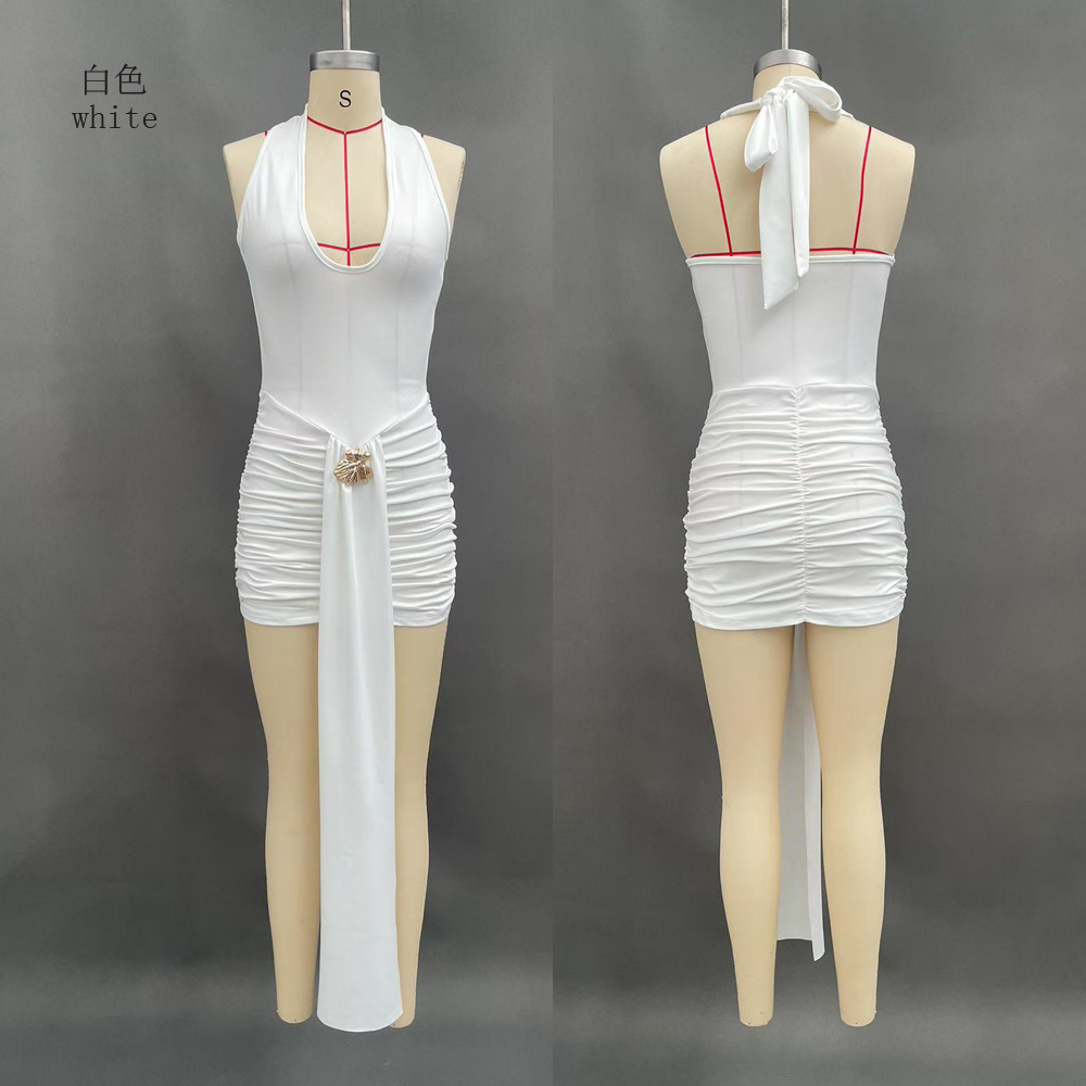 Women's Slim Fit Backless Halter Bodycon Dress