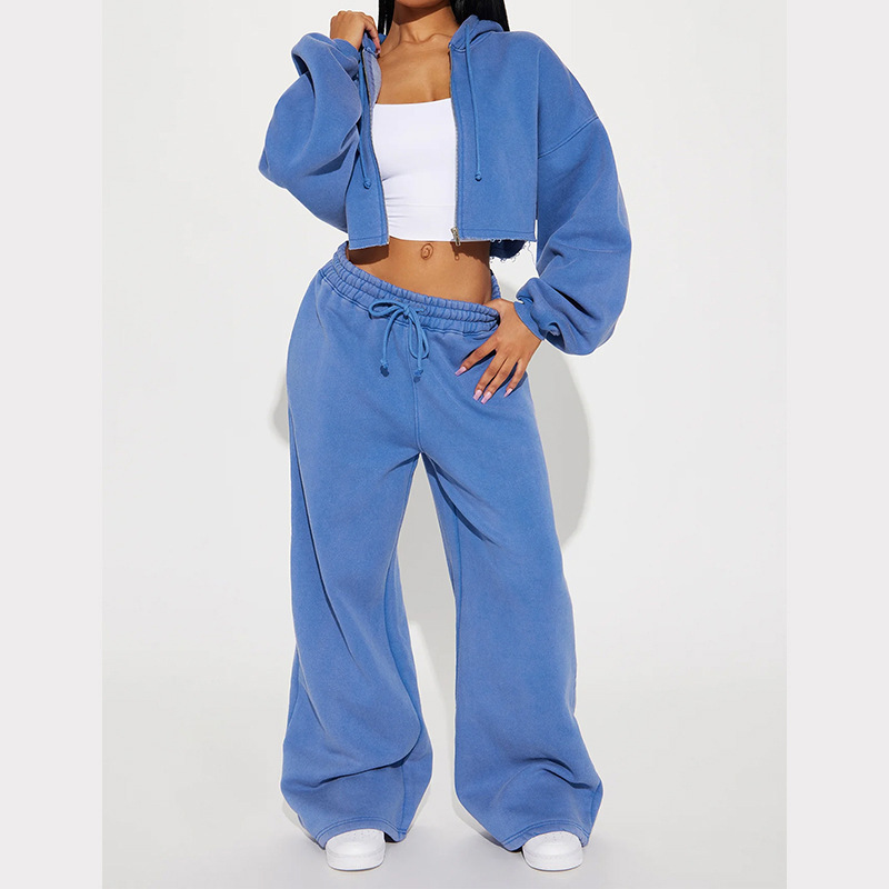 Women's Long Sleeve Zip-Up Sweatsuit Set Casual Sporty Two-Piece