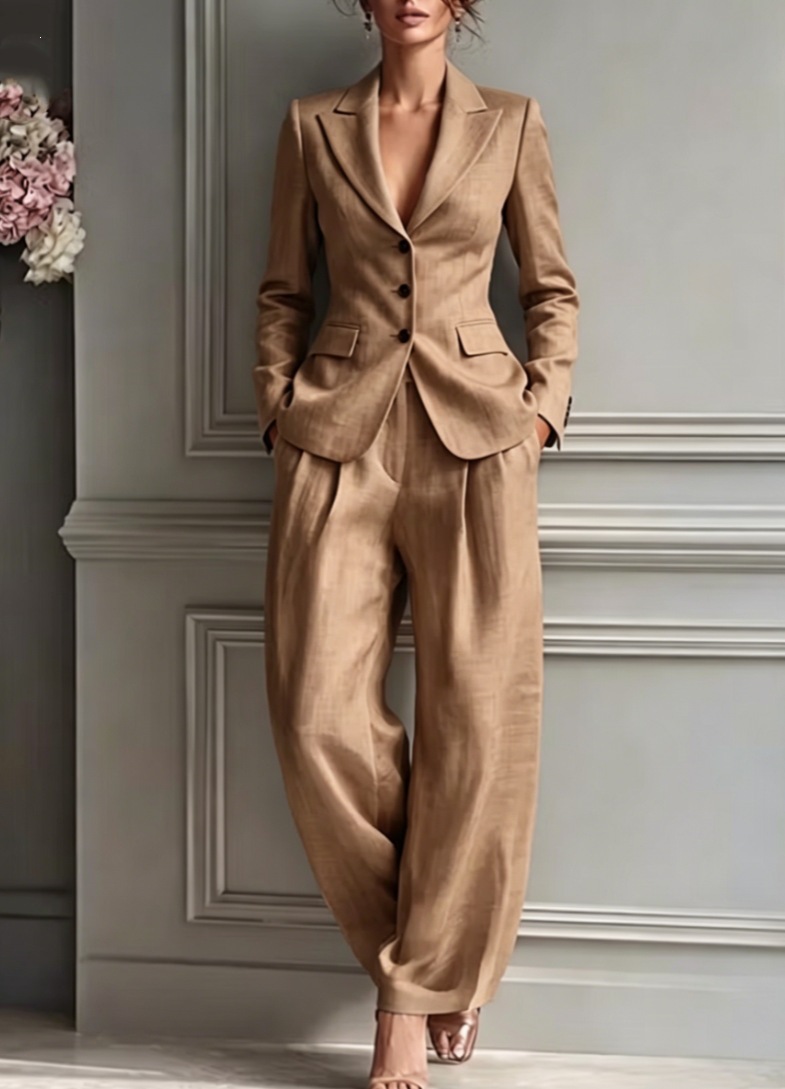 Women's Casual Blazer and Pants Two-Piece Set