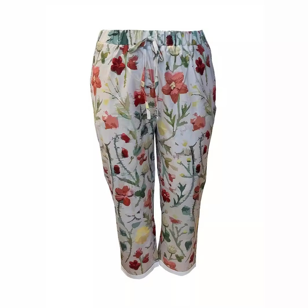 Women's Digital Print Harem Pants with Pockets Casual Loose Fit