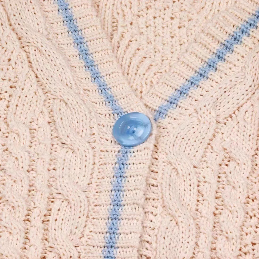 Women's Loose V-Neck Star Embroidered Knit Cardigan Sweater