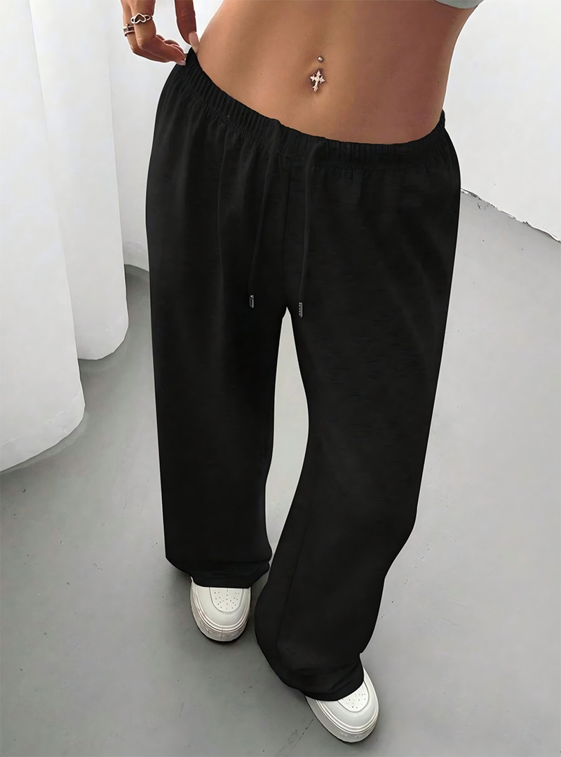 Women's Relaxed Drawstring Wide-Leg Pants
