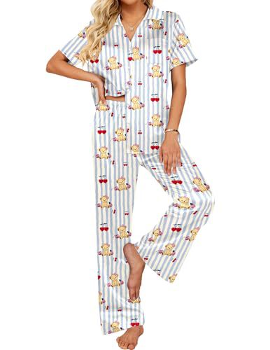 Women's Cuban Collar Bright Print Button Set