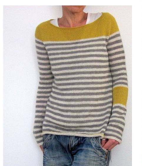 Women's Color-Block Crewneck Pullover Knit Sweater