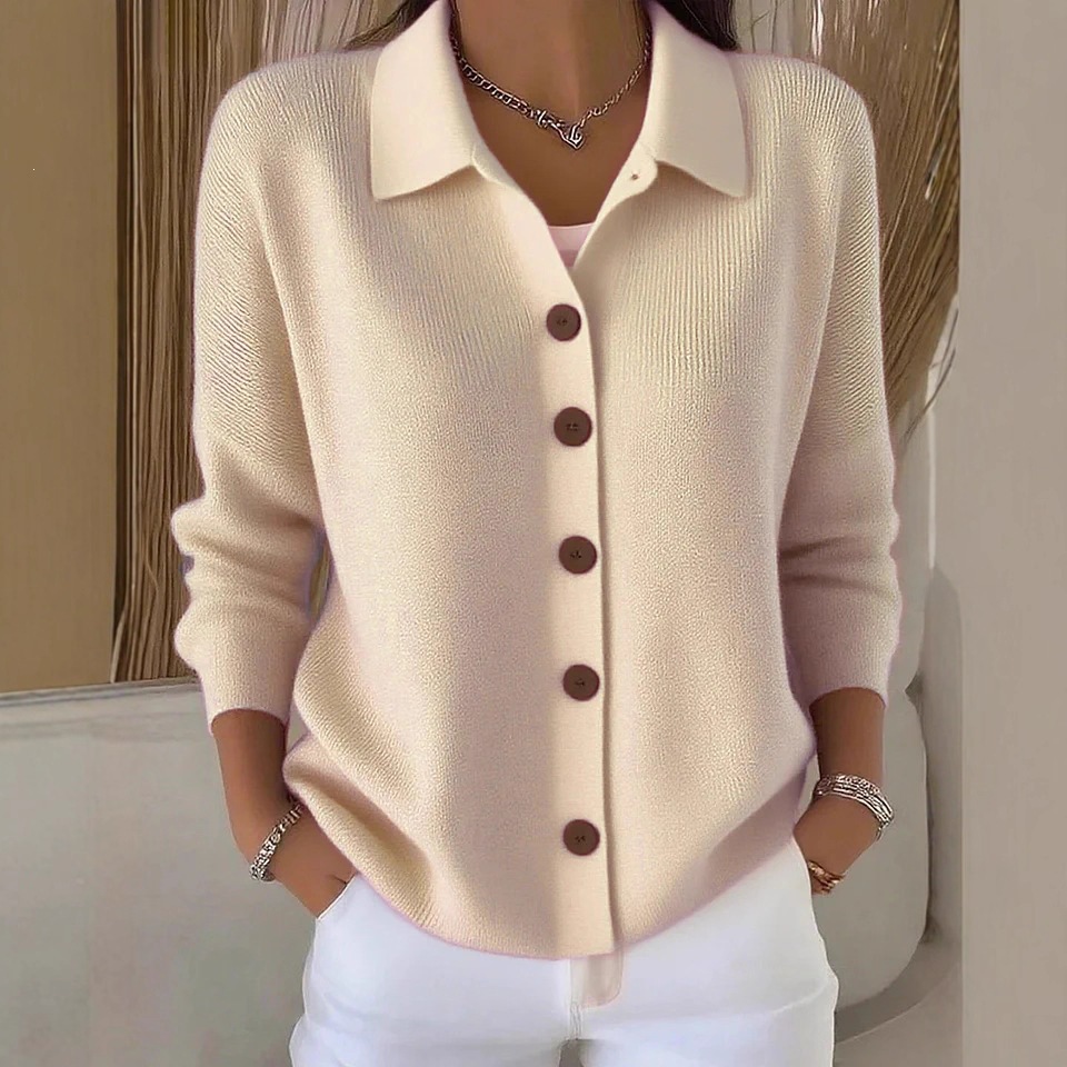 Women's Knit Button-Front Cardigan Sweater Solid Color Casual