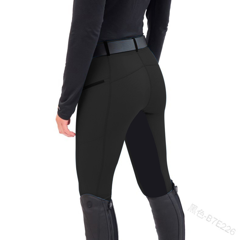 Women's High-Waist Skinny Equestrian Pants with Zipper
