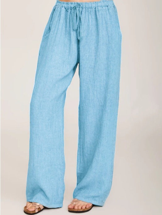 Women's Casual Loose Drawstring Wide-Leg Pants