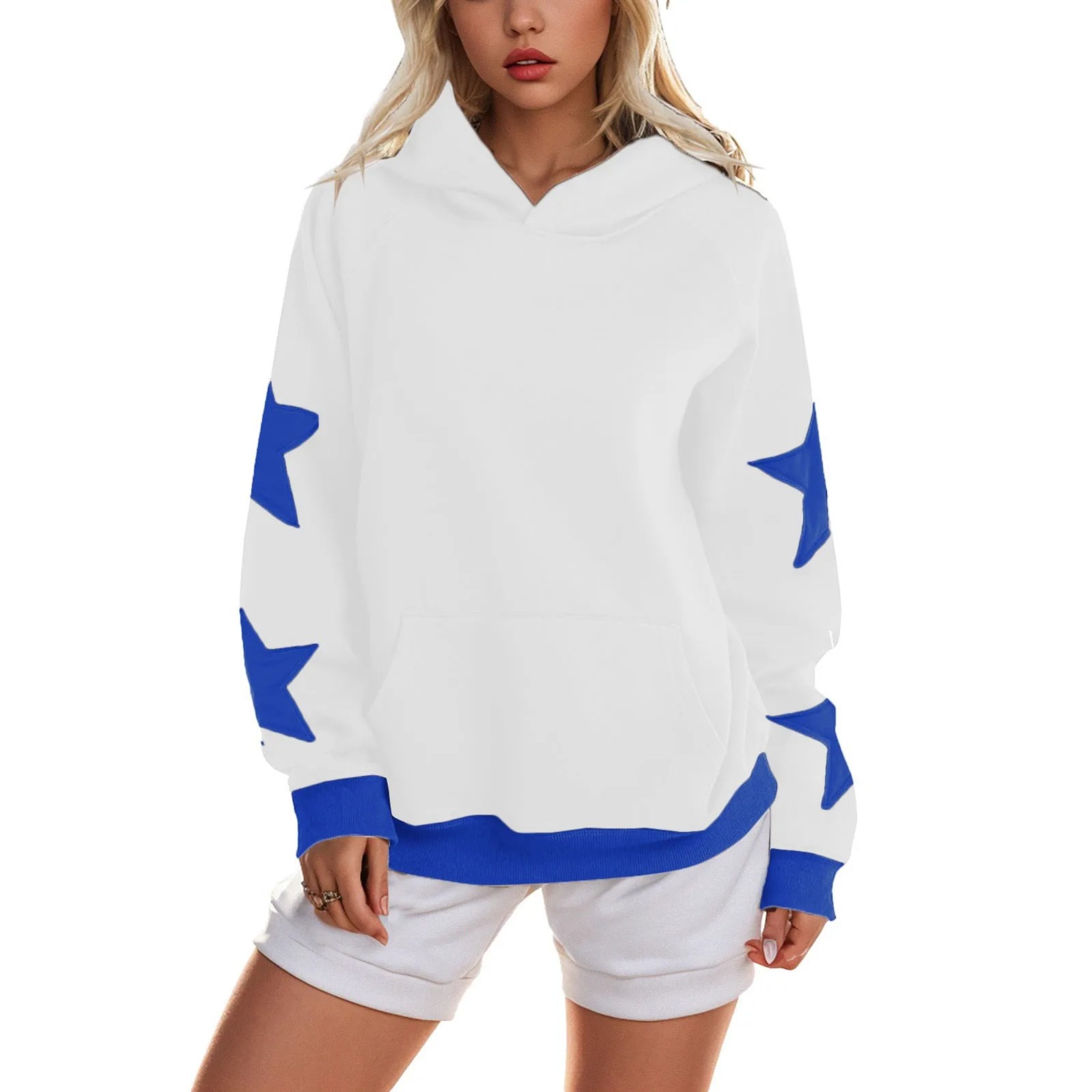 Women's Star Print Hooded Sweatshirt