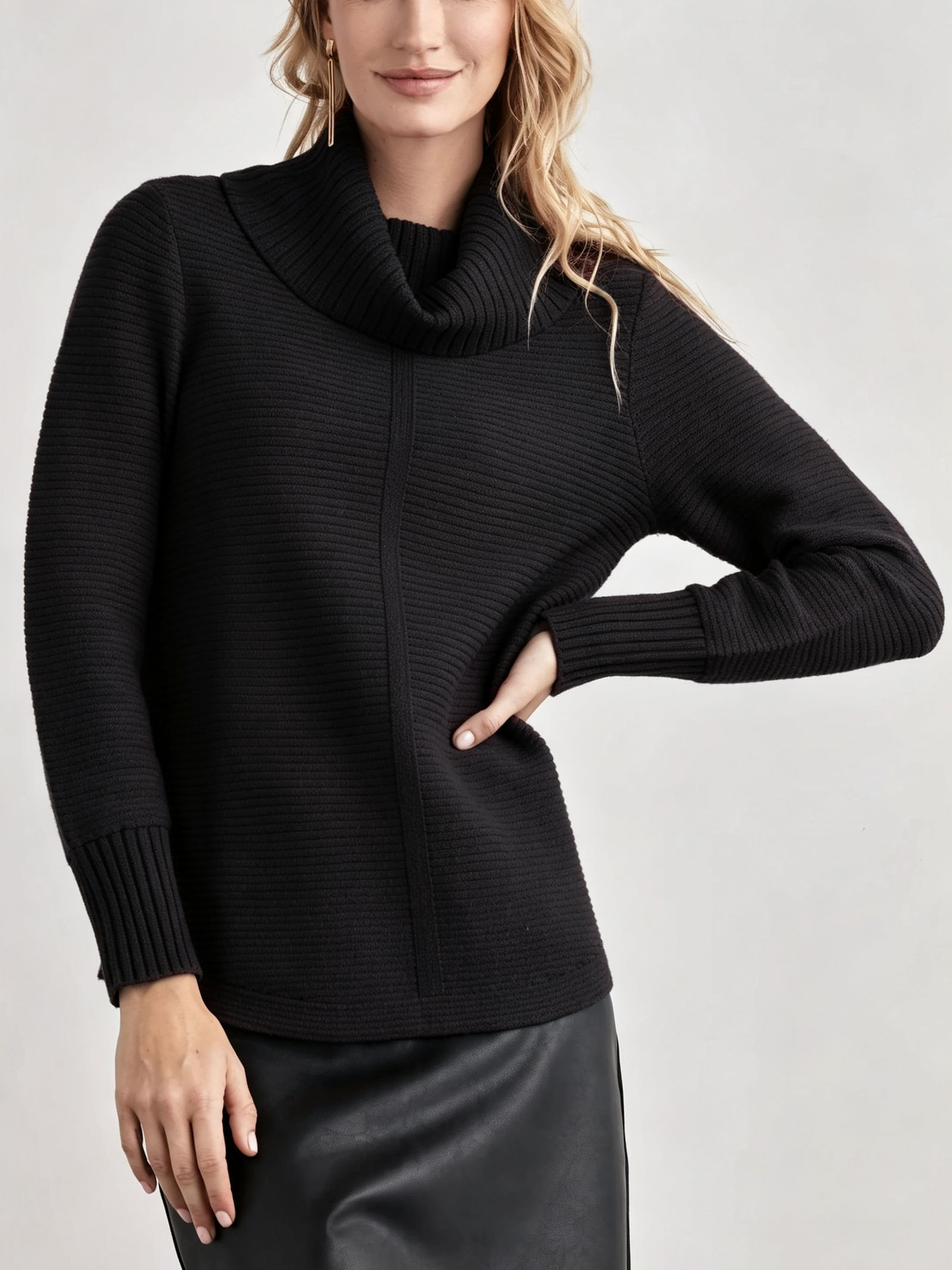 Women's Solid Color Long Sleeve Knit Top