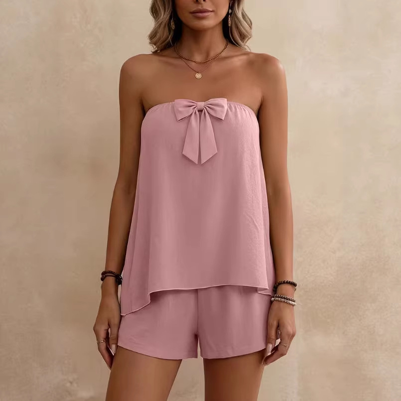 Women's Ruffle Trim Cami and Shorts Two-Piece Set Casual Minimalist