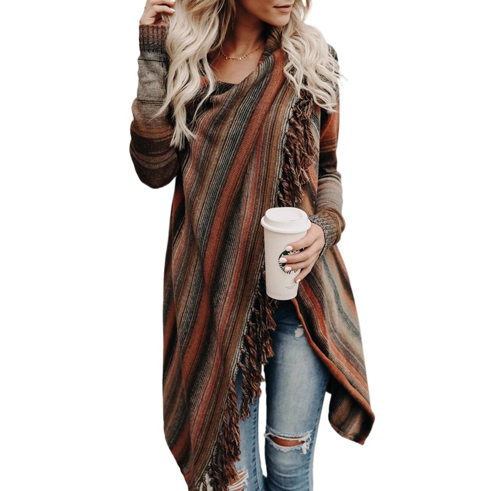 Hip-Hop Streetwear Scarf-Neck Loose Knit Sweater for Women