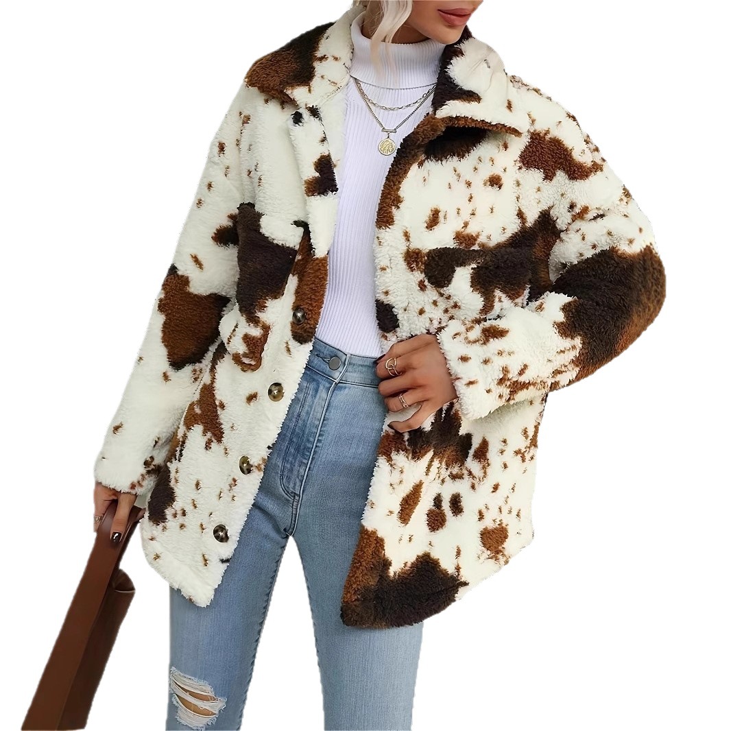 Double-Sided Fleece Cardigan with Pockets Warm Coat