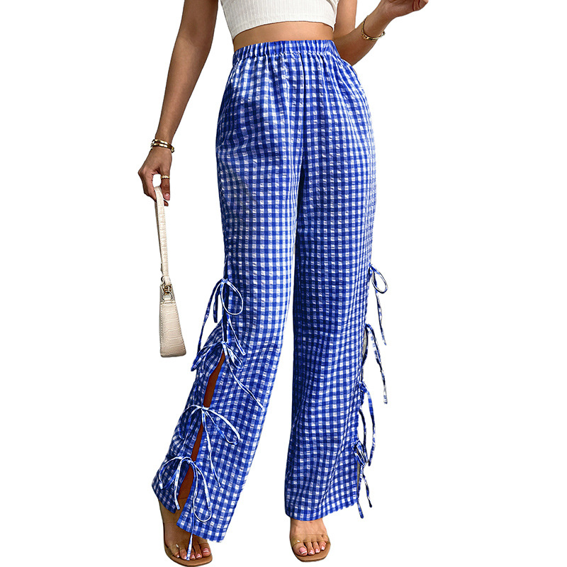 Plaid Pajama Pants Women's Loose Drawstring Casual Lounge Bottoms