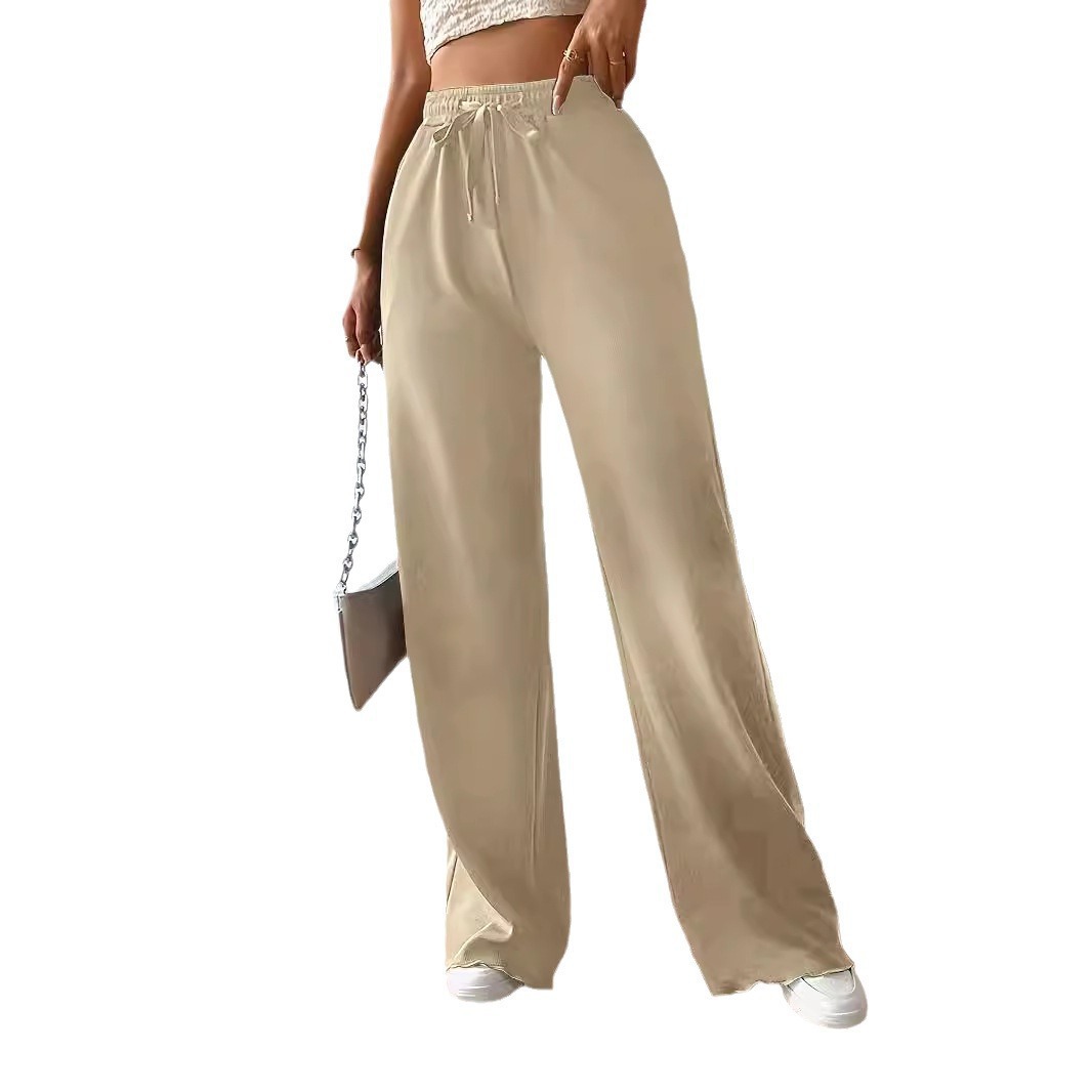 Women's Drapey Wide-Leg Pants Loose Casual Straight Fit