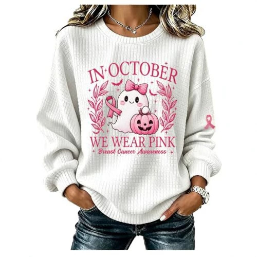 Women's Pumpkin Ribbon Halloween Print Casual Sweatshirt