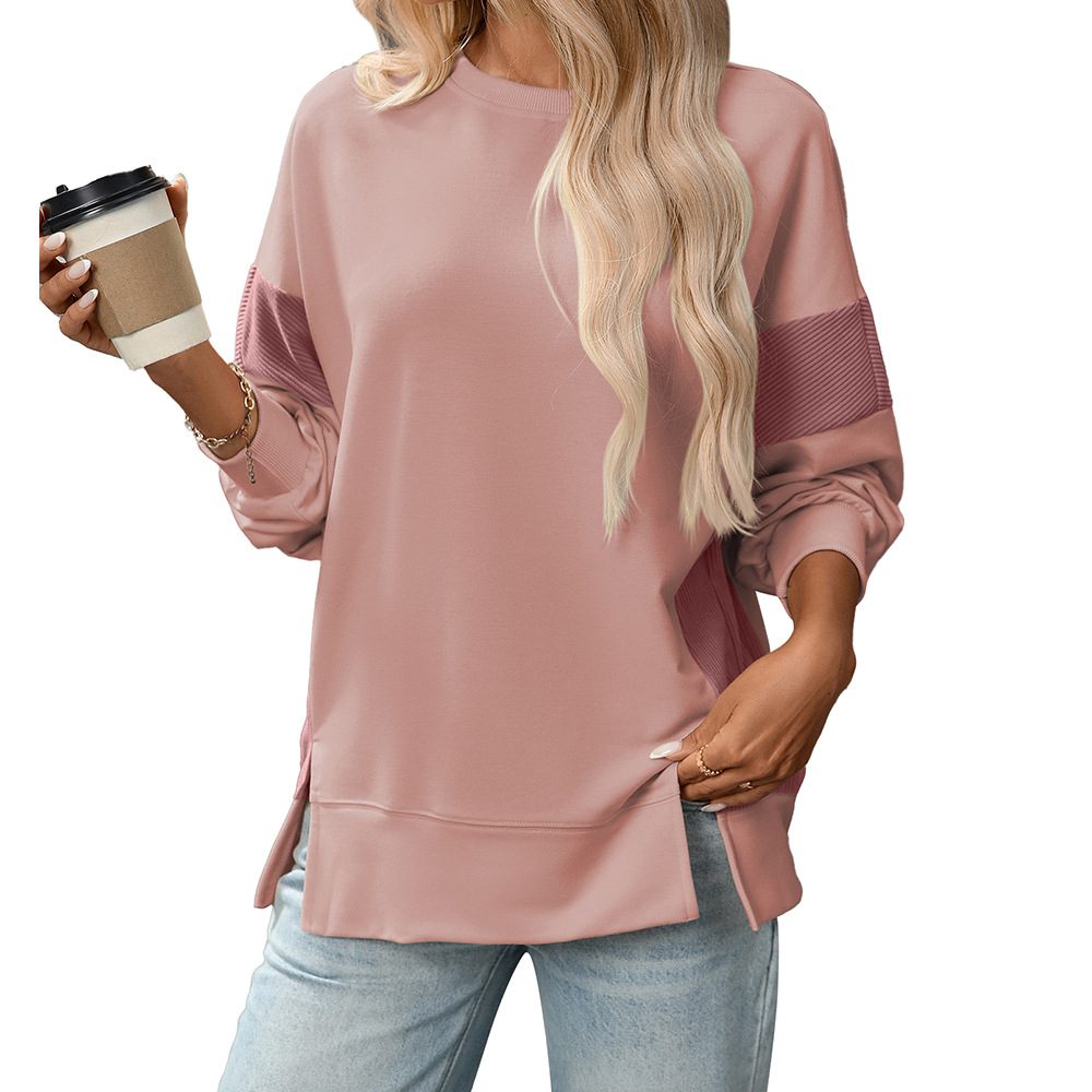 Women's Colorblock Crewneck Loose Casual Sweatshirt